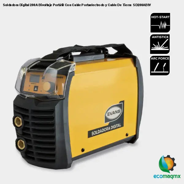 Soldadora Digital 200A Bivoltaje Portátil Con Cable