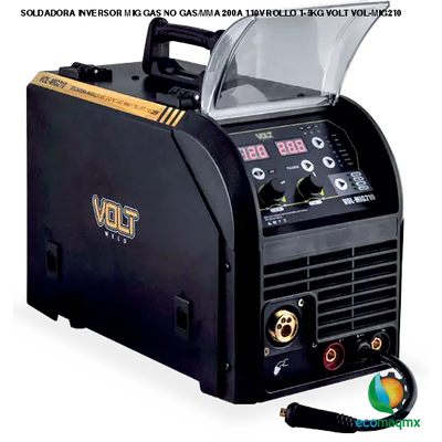 SOLDADORA INVERSOR MIG GAS NO GAS/MMA 200A 110V ROLLO 1-5KG