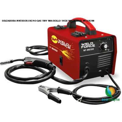 SOLDADORA INVERSOR MIG NO GAS 110V 100A ROLLO 1 KGS