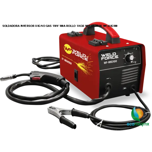 SOLDADORA INVERSOR MIG NO GAS 110V 100A ROLLO 1 KGS