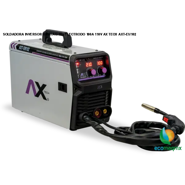 SOLDADORA INVERSOR MIG/MAG 1kg ELECTRODO 100A 110V AX TECH