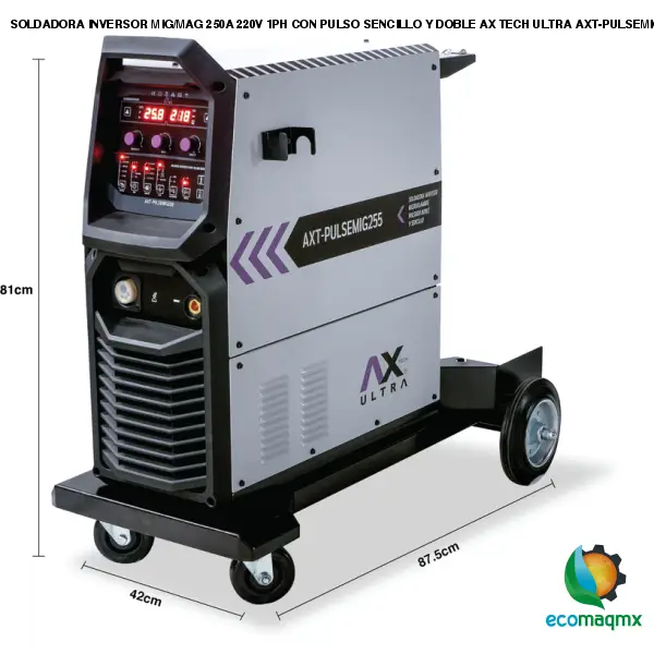SOLDADORA INVERSOR MIG/MAG 250A 220V 1PH CON PULSO SENCILLO