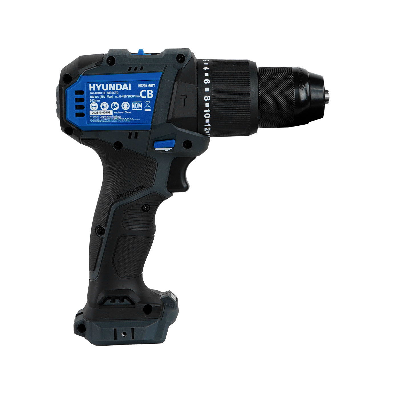 Taladro De Impacto Brushless 1/2″ Hyundai Con Batería Li-Ion 20v/Cargador – HD20X-60TT