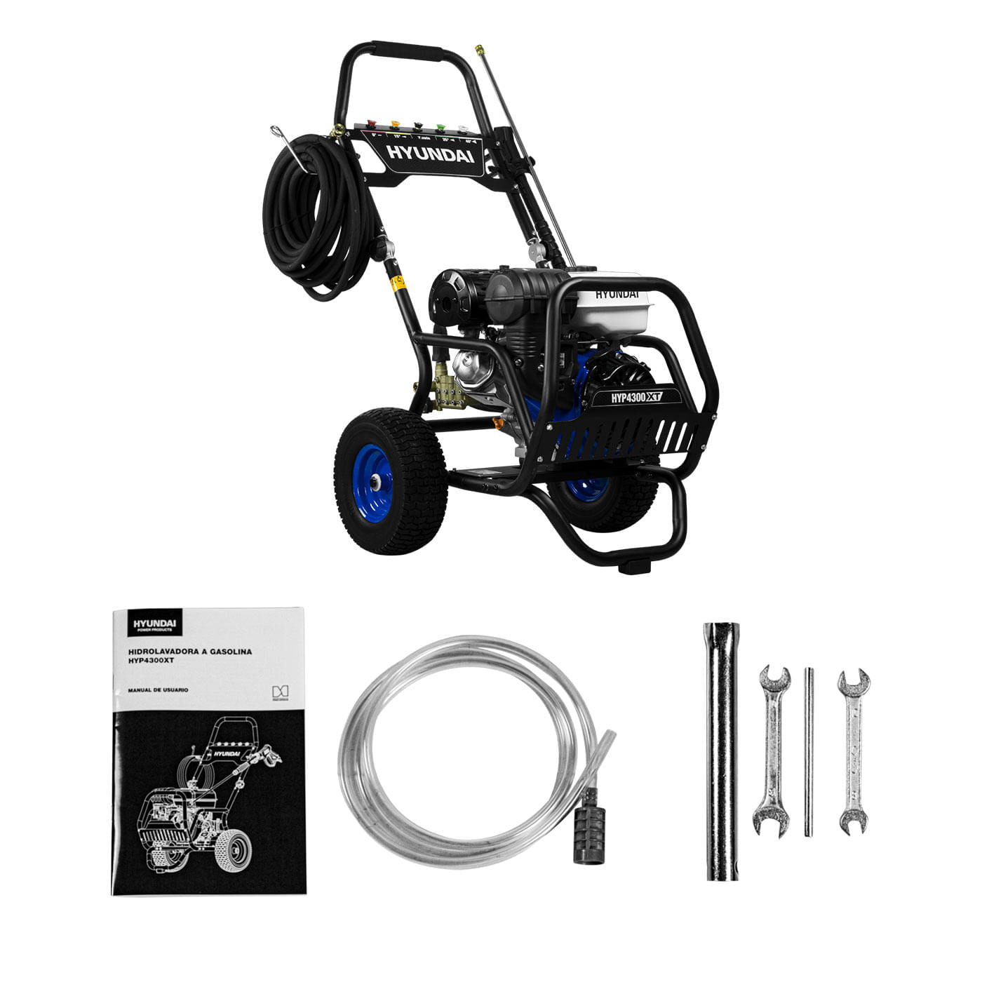 Hidrolavadora A Gasolina Hyundai Triplex 15 Hp 4200 Psi 289 Bar Con base Abatible – Hyp4300xt