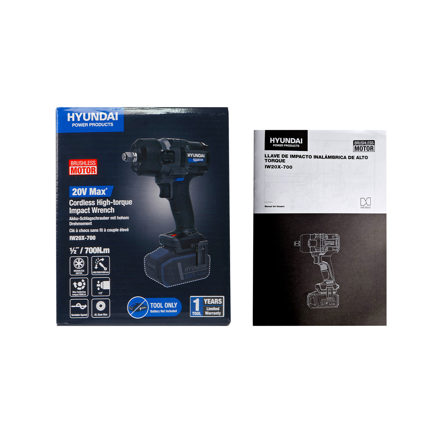 Llave De Impacto Brushless 1/2″ Inalámbrica Li-Ion 20v – IW20X-700