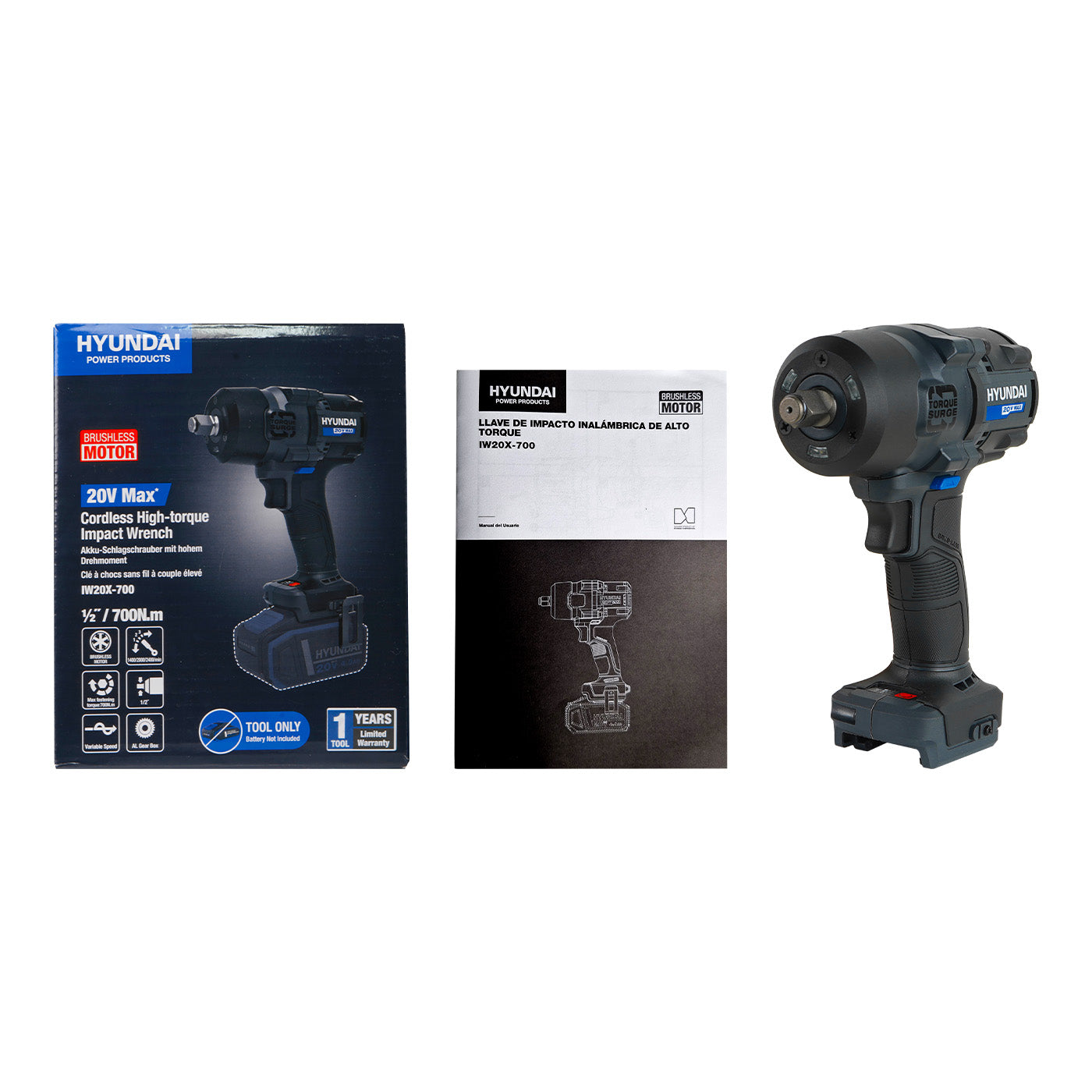 Llave De Impacto Brushless 1/2″ Inalámbrica Li-Ion 20v – IW20X-700