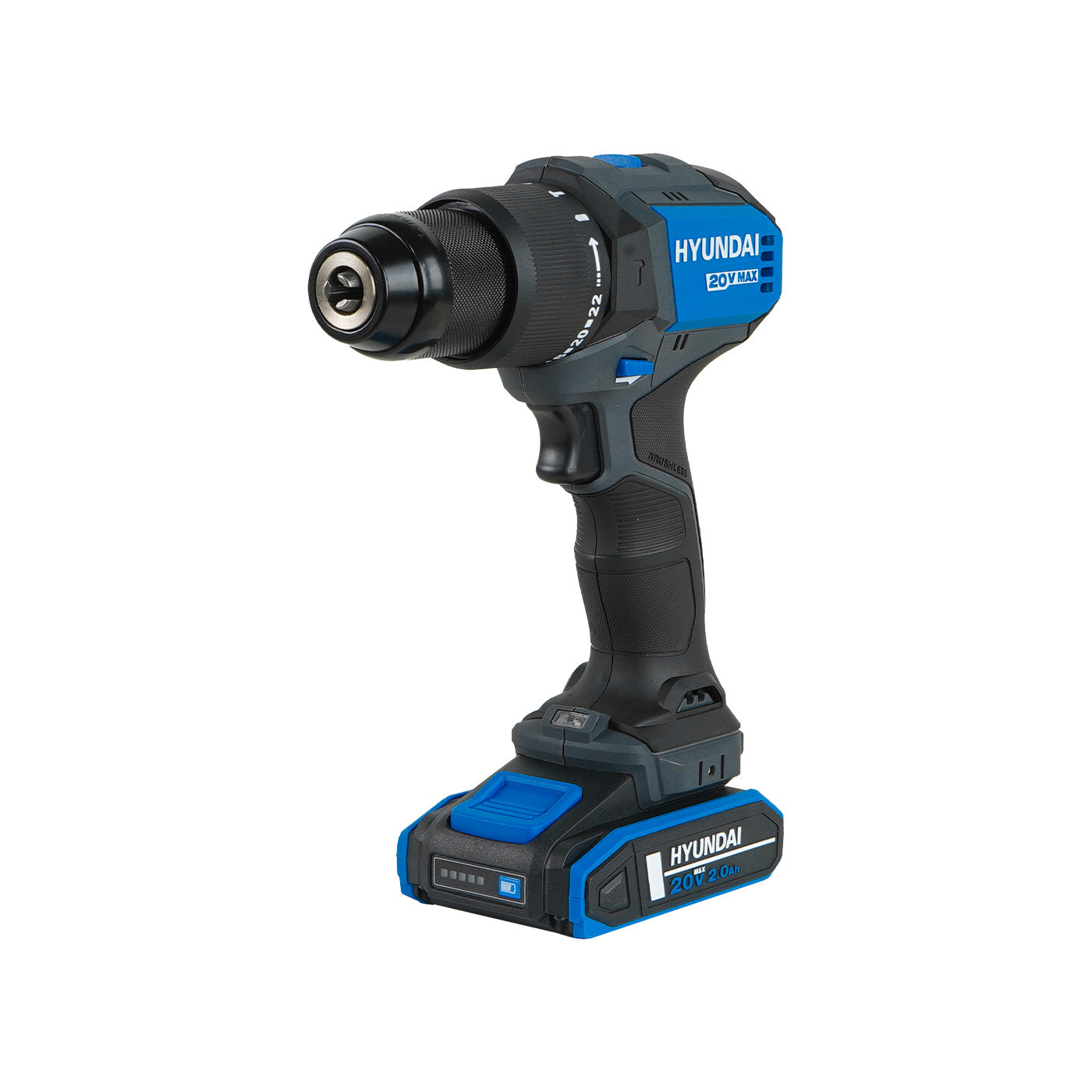 Combo Brushless Taladro De Impacto 1/2″ Y Atornillador De Impacto 1/4″ Hyundai 20v Li-Ion C/Accesorios – S01-T2B