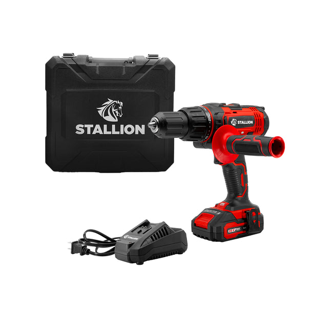 Kit De Taladro Profesional De Impacto De Batería Stallion 20v + Cargador + Batería + Estuche – STCI20