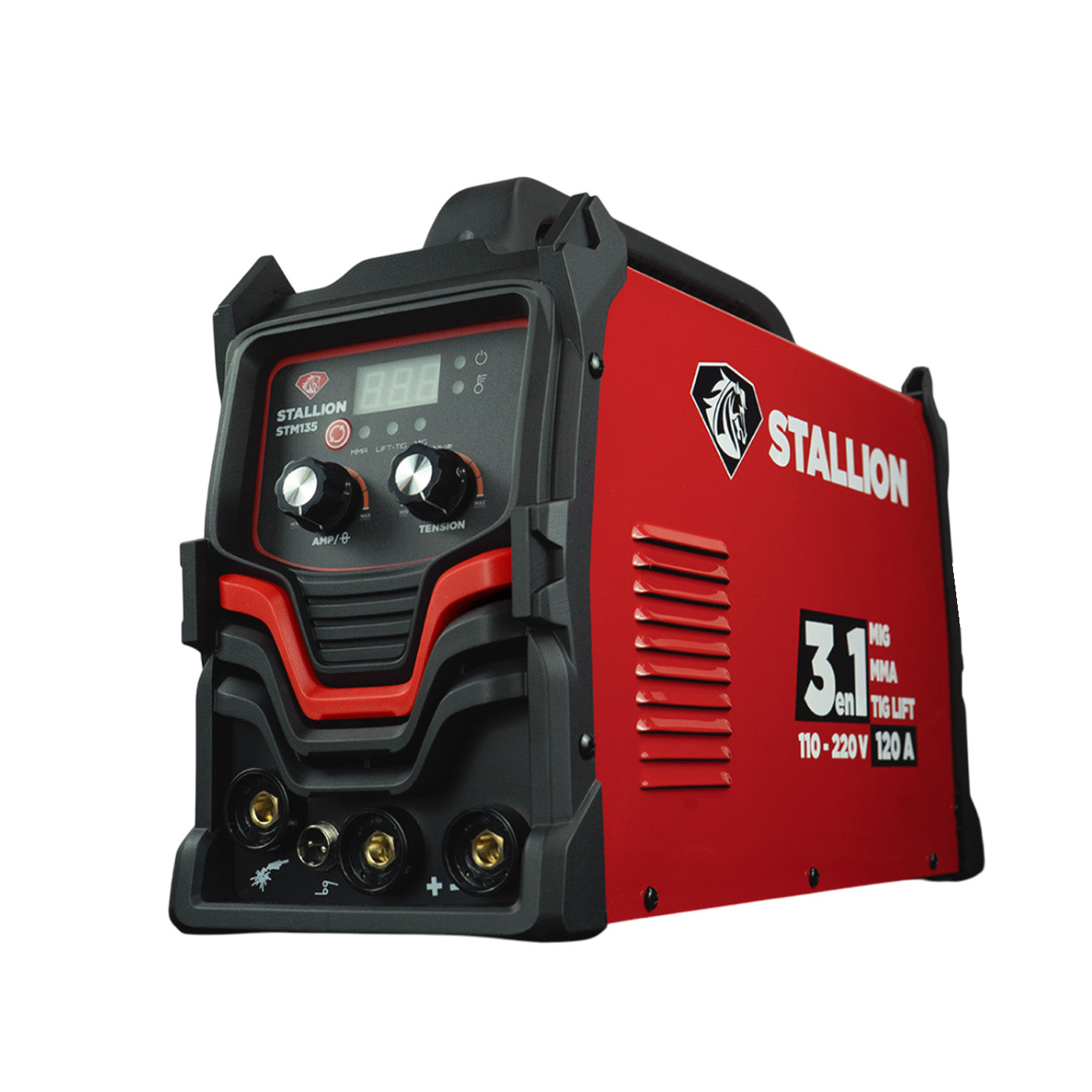 Soldadora Inverter Profesional Stallion 3 En 1 (Mig Sin Gas/Mma/Tig Lift) 110v/220v 120A – Stm135