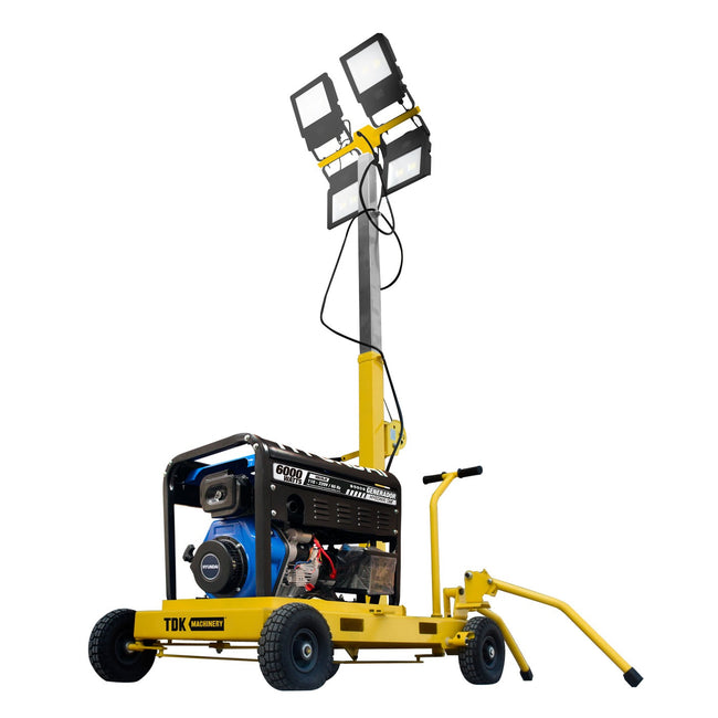 Torre De Luz TDK 4 Lamparas 100W Con Generador HYED600XT a Diesel   TDKTL6100D