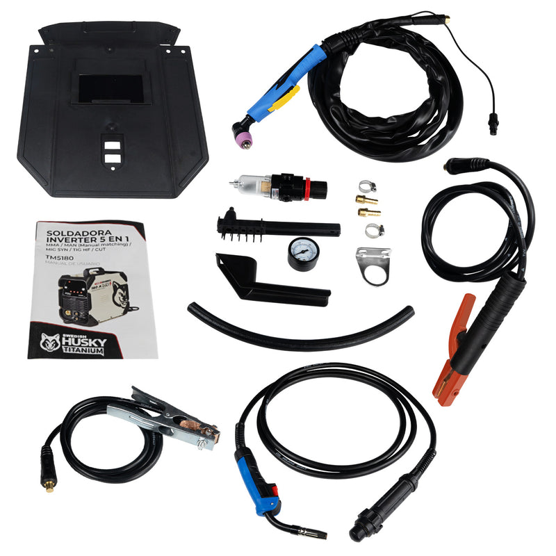 Soldadora Inverter Profesional 5 En 1 TIG/MMA/TIG LIFT/PLASMA 110v/220v SWEDISH HUSKY TITANIUM TM5180