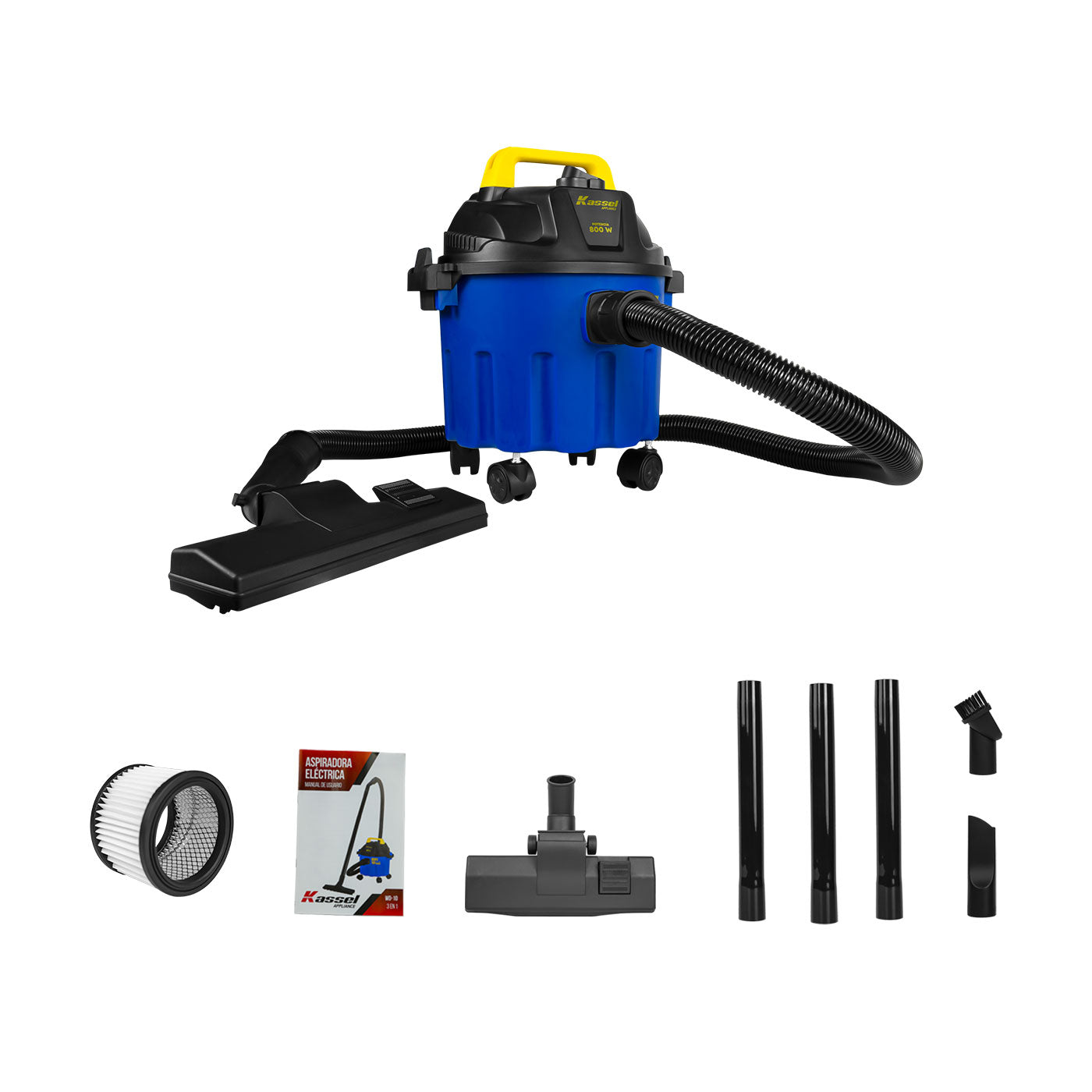 Aspiradora Eléctrica 3 En 1 Potencia 800 Watts Capacidad 10 Litros Kassel – Wd-10
