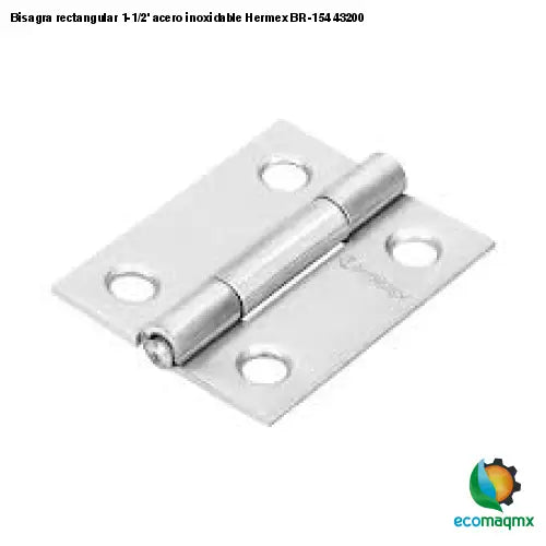 Bisagra rectangular 1-1/2’ acero inoxidable Hermex BR-154