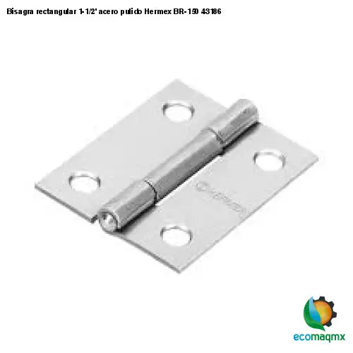 Bisagra rectangular 1-1/2’ acero pulido Hermex BR-150 43186