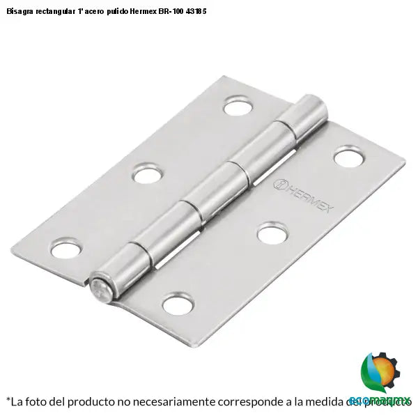 Bisagra rectangular 1’ acero pulido Hermex BR-100 43185