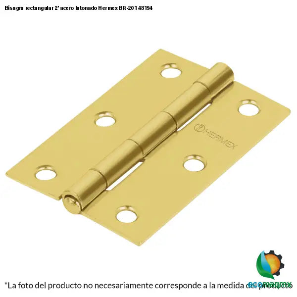 Bisagra rectangular 2’ acero latonado Hermex BR-201 43194