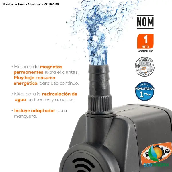Bomba de fuente 18w Evans AQUA18W