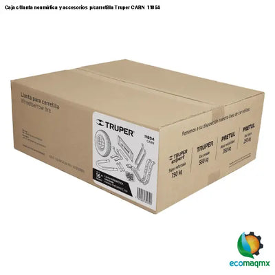 Caja c/llanta neumática y accesorios p/carretilla Truper