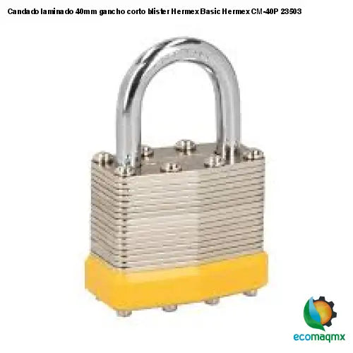 Candado laminado 40mm gancho corto blister Hermex Basic
