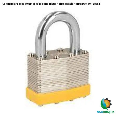 Candado laminado 50mm gancho corto blister Hermex Basic
