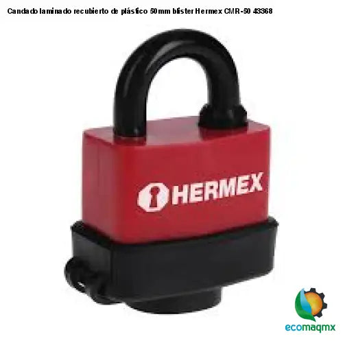 Candado laminado recubierto de plástico 50mm blister Hermex