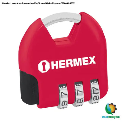 Candado maletero de combinación 36 mm blíster Hermex CMA-4C