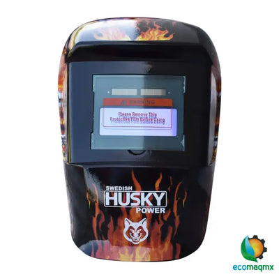 Careta Para Soldar Electrónica De Sombra Variable Llamas Husky HKC35