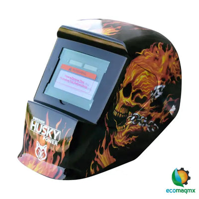 Careta Para Soldar Electrónica De Sombra Variable Llamas Husky HKC35