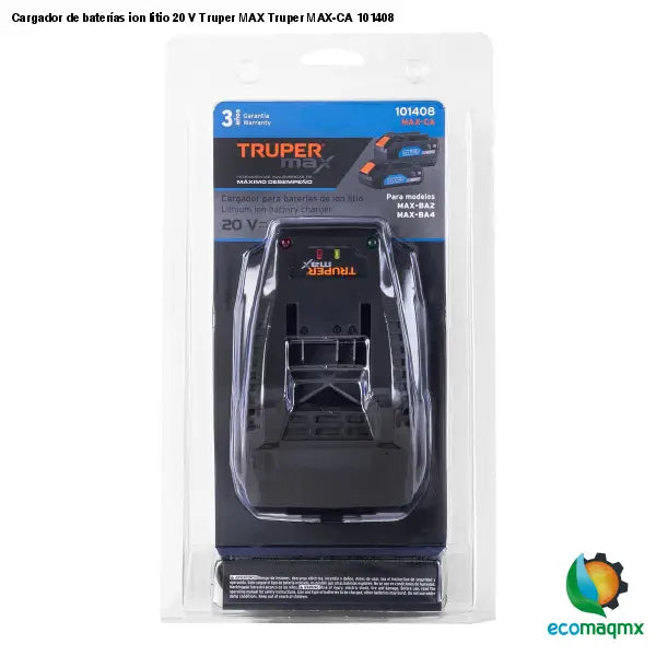 Cargador de baterías ion litio 20 V Truper MAX Truper MAX-CA