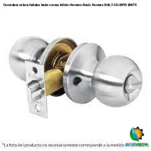Cerradura esfera tubular baño cromo blíster Hermex Basic
