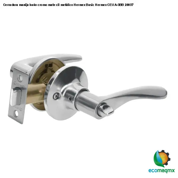 Cerradura manija baño cromo mate cil metálico Hermex Basic