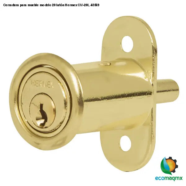Cerradura para mueble modelo 20 latón Hermex CM-20L 43569