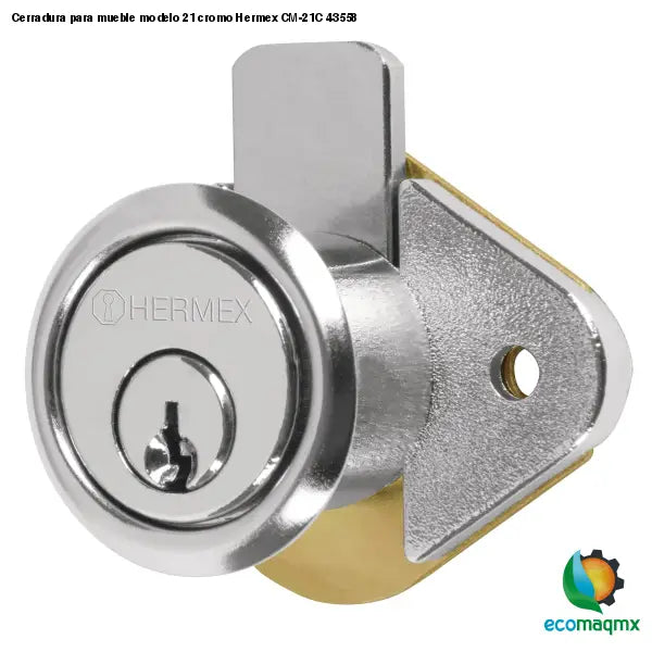 Cerradura para mueble modelo 21 cromo Hermex CM-21C 43558