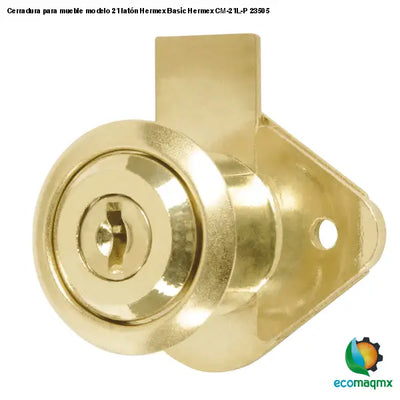 Cerradura para mueble modelo 21 latón Hermex Basic Hermex