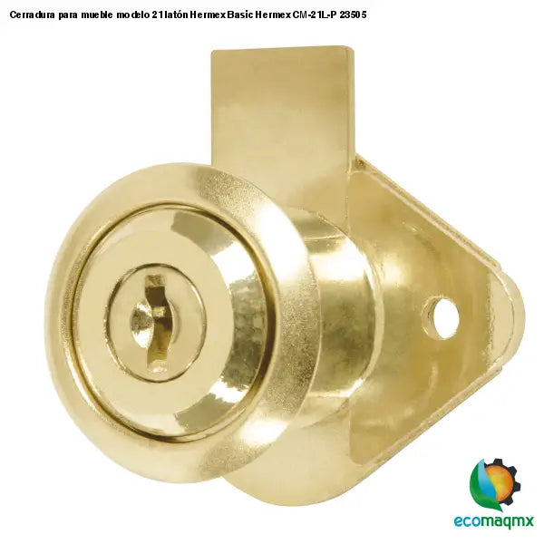 Cerradura para mueble modelo 21 latón Hermex Basic Hermex