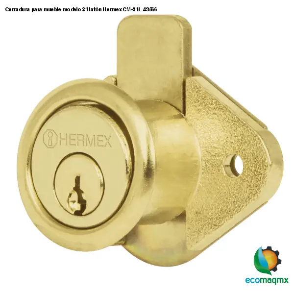Cerradura para mueble modelo 21 latón Hermex CM-21L 43566