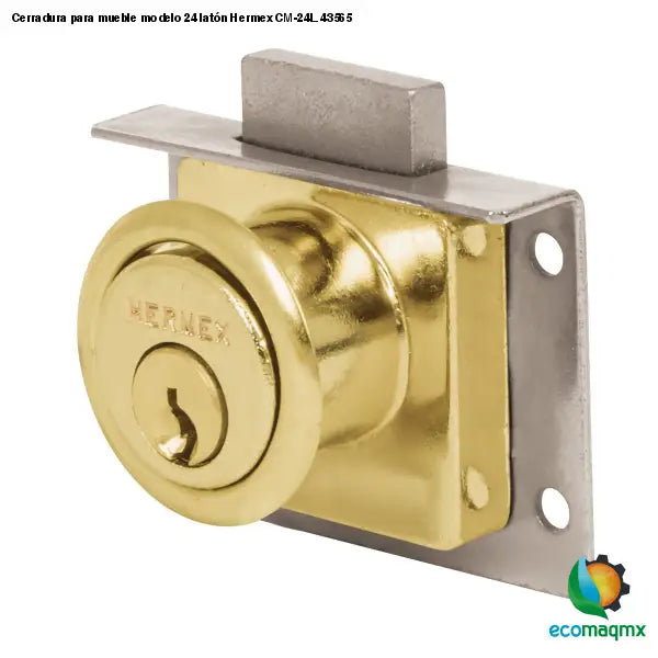 Cerradura para mueble modelo 24 latón Hermex CM-24L 43565
