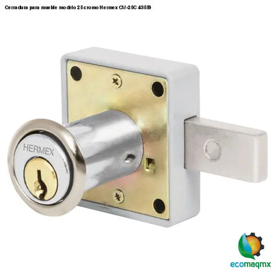 Cerradura para mueble modelo 25 cromo Hermex CM-25C 43559