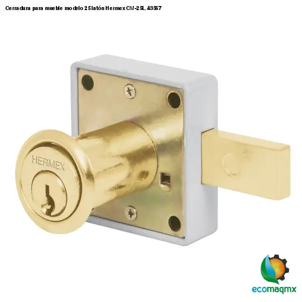 Cerradura para mueble modelo 25 latón Hermex CM-25L 43567