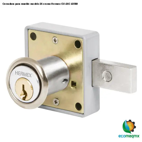 Cerradura para mueble modelo 26 cromo Hermex CM-26C 43560