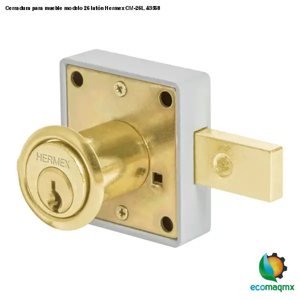 Cerradura para mueble modelo 26 latón Hermex CM-26L 43568