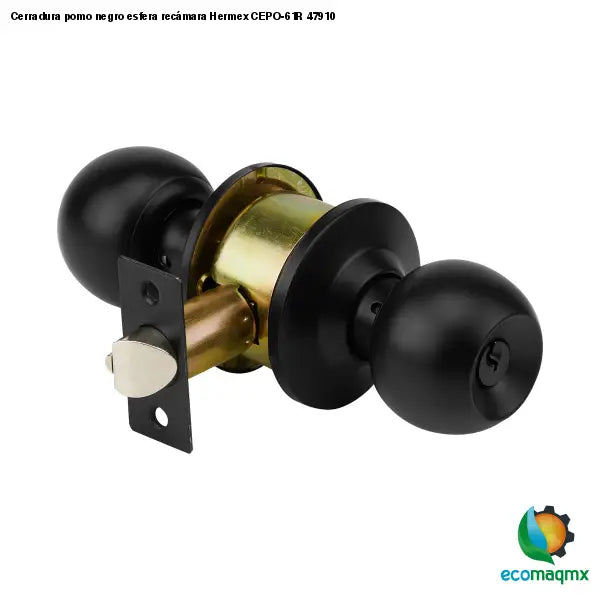 Cerradura pomo negro esfera recámara Hermex CEPO-61R 47910
