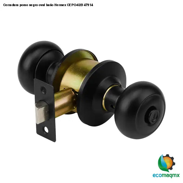 Cerradura pomo negro oval baño Hermex CEPO-62B 47914