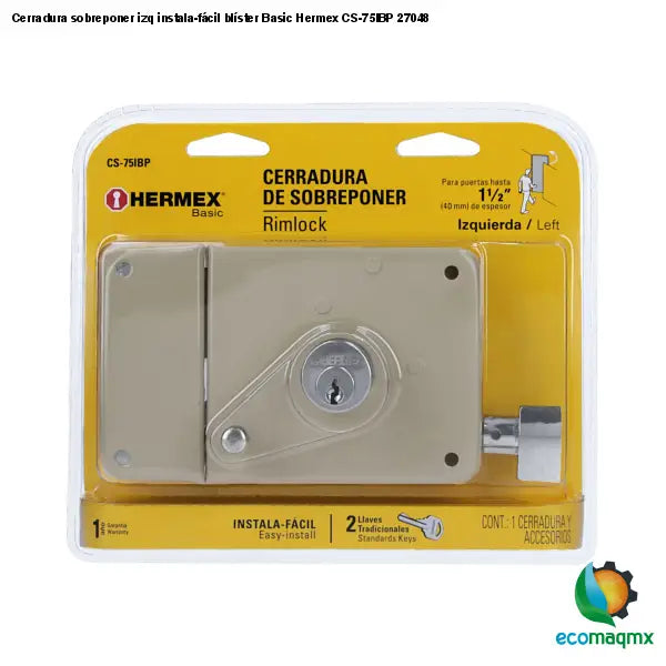 Cerradura sobreponer izq instala-fácil blíster Basic Hermex