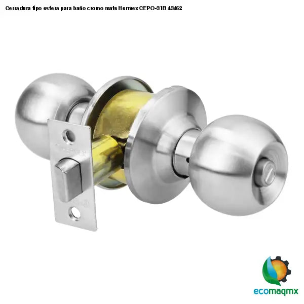 Cerradura tipo esfera para baño cromo mate Hermex CEPO-31B