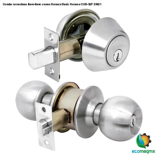 Combo cerraduras llave-llave cromo Hermex Basic Hermex