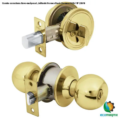 Combo cerraduras llave-mariposa L.brillante Hermex Basic