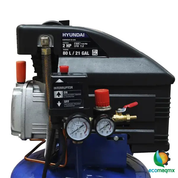 Compresor De Aire Eléctrico Profesional Hyundai 80 Litros 2