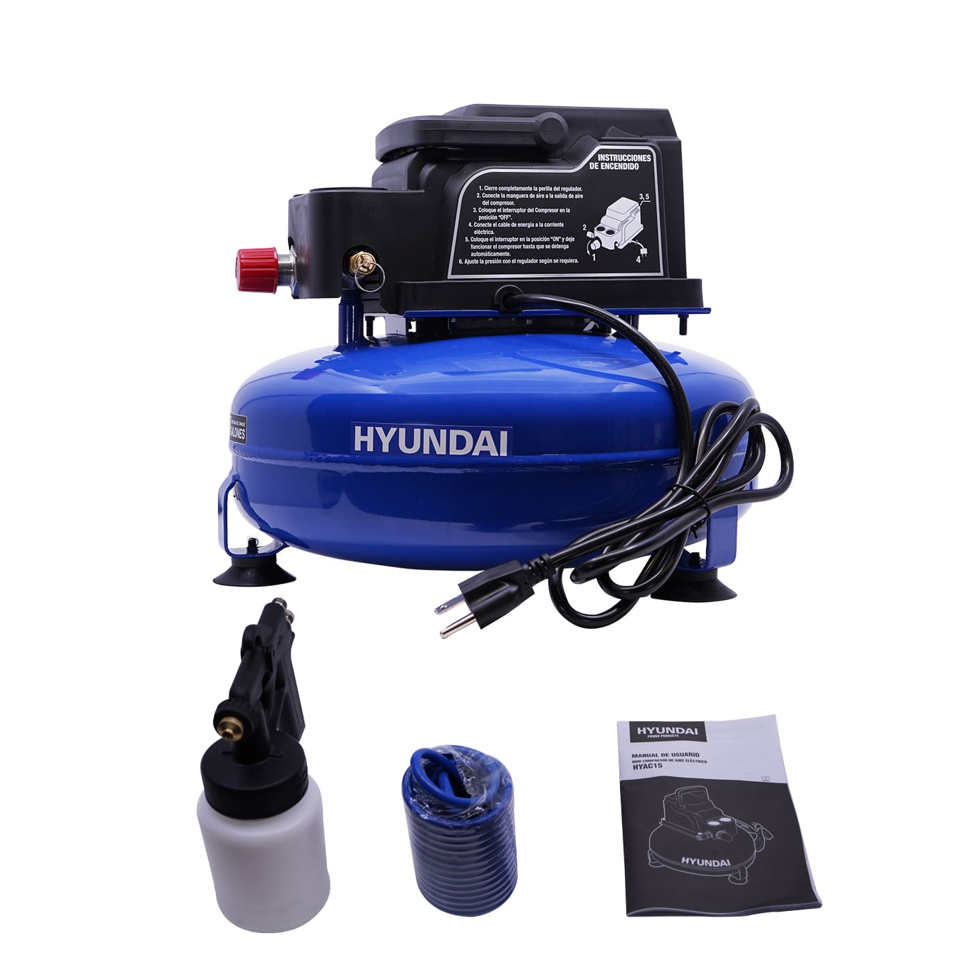 Mini Compresor De Aire Eléctrico Hyundai 12 Litros 100psi/7bar C/motor 1/3hp – Hyac15