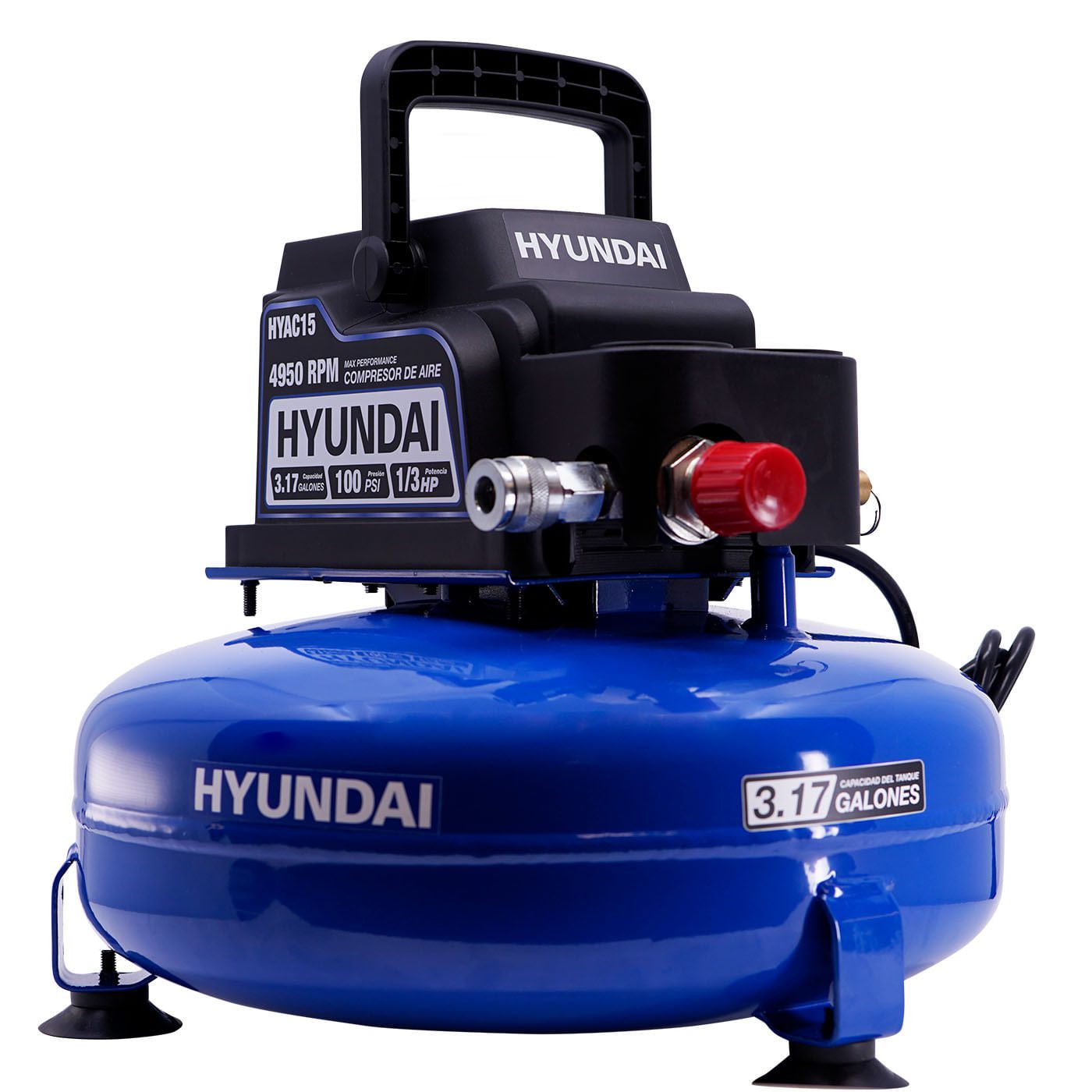 Mini Compresor De Aire Eléctrico Hyundai 12 Litros 100psi/7bar C/motor 1/3hp – Hyac15